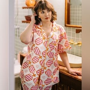 Katie Kime Pink, Orange & White Pickleball Pajama Set NWOT- mixed sizes (xl/2xl)